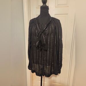 Universal Thread Black Striped Blouse